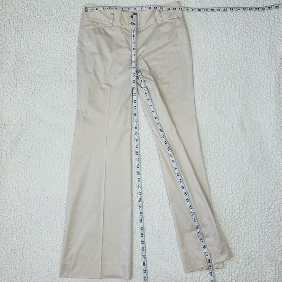 White House Black Market 2 Piece Pants Suit Size 4 Beige Tweed Embellished - Picture 11 of 15